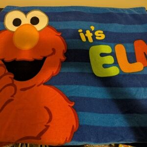 Sesame Street Elmo Blue Striped Kids Hooded Towel